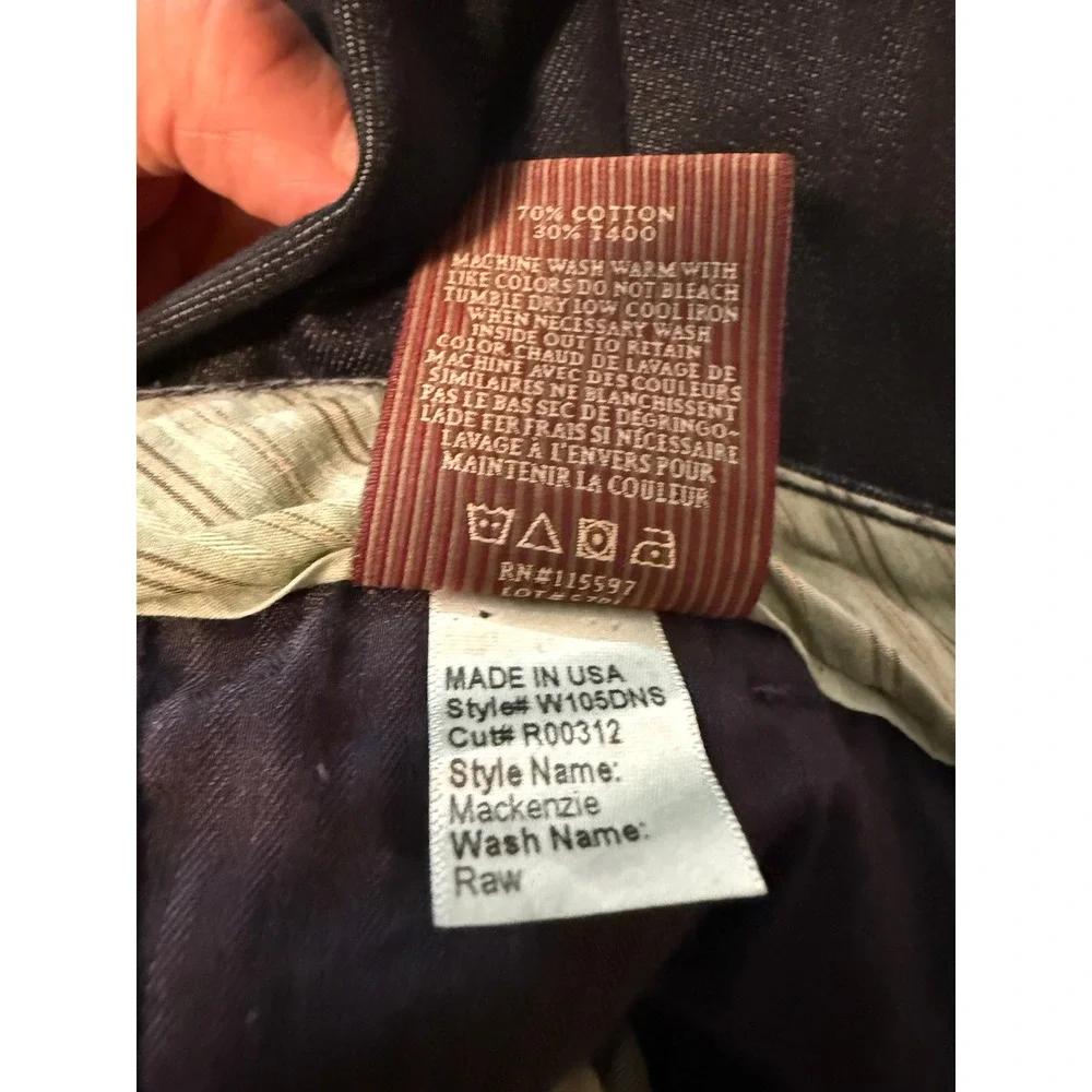 Raven Denim Mackenzie Raw Wash Made in USA Jeans size‎ 29 Inseam 32 Rise 10